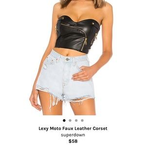 Superdown faux leather corset